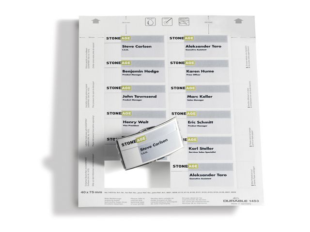 Durable Instick 75x40mm 240/fp | Kontorsmöbler och inredning - Namnskyltar och korthållare - Namnbrickor | Kontorsexperten