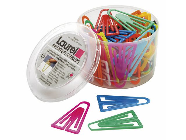 Laurel Plastgem, Plast, 60mm sorterade färger 75/fp | Kontorsmaterial - Till skrivbordet - Gem | Kontorsexperten