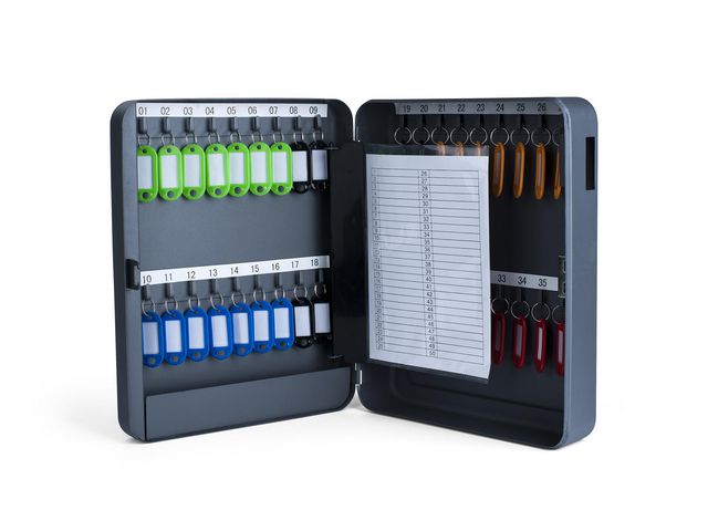 PAVO Nyckelskåp 36 nycklar grå | Kontorsmöbler och inredning - Skåp och hyllor - Nyckelskåp och tillbehör | Kontorsexperten