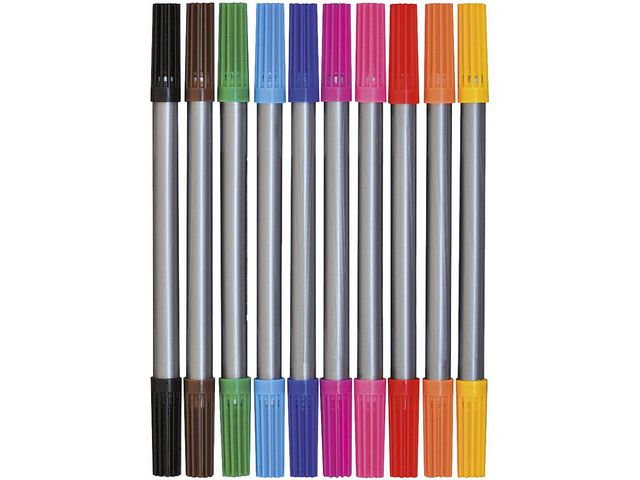 PLAYBOX Fiberpenna dubbelspets 10/FP 10/fp | Skola och förskola - Pennor och tillbehör - Fiberpennor - Dubbelspets | Kontorsexperten