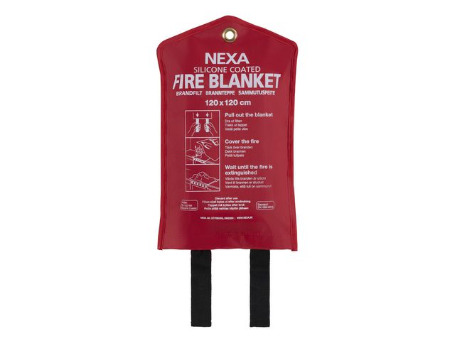 NEXA Brandfilt Silikon 120x120cm Röd | Skyddsutrustning - Brandskydd och säkerhet - Brandfiltar | Kontorsexperten