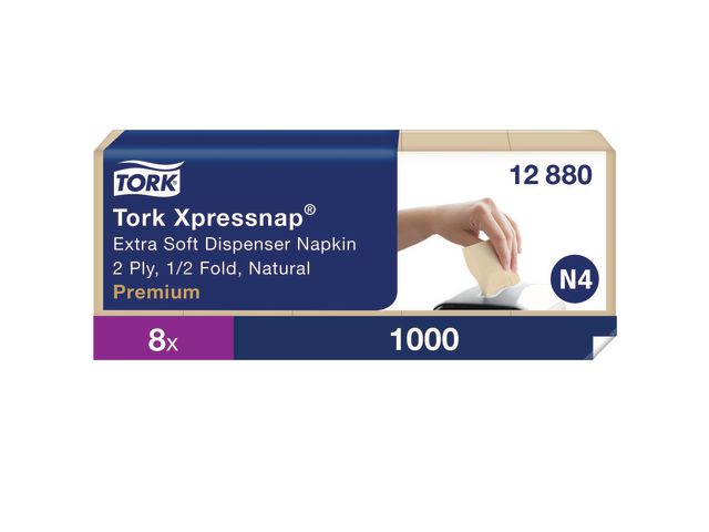 TORK Servett Pre N4 2-lag natur 1000/fp | Kök och servering - Servetter och dukar - Dispenserservetter | Kontorsexperten