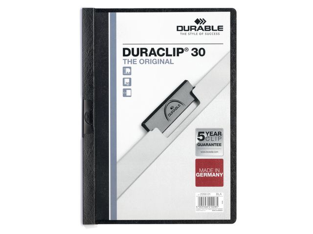 Produktfoto för Durable Klämmapp Duraclip 2200 A4 3mm svart