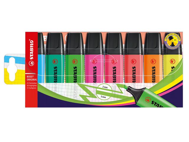 STABILO Överstrykningspenna BOSS 8/fp | Kontorsmaterial - Pennor - Överstrykningspennor | Kontorsexperten