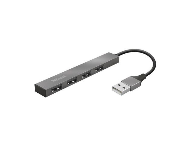 Trust Hub Halyx USB 2.0 4-Port Travel | Datorprodukter - Kablar och adaptrar - Hubbar | Kontorsexperten
