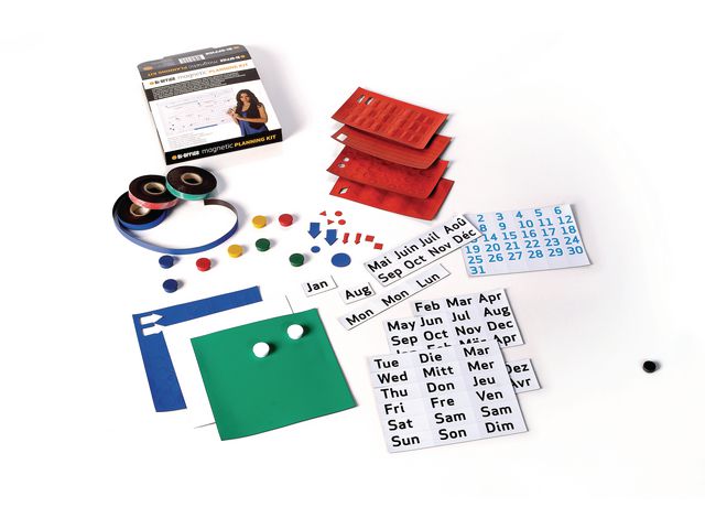 ARCHYI Det magnetiska planeringspaketet för whiteboardtavlor inkluderar magnetiska pilar, kalender, remsor, magneter och självhäftande tillbehör | Kontorsmöbler och inredning - Whiteboardtavlor och tillbehör - Startset för whiteboardtavlor | Kontorsexperten