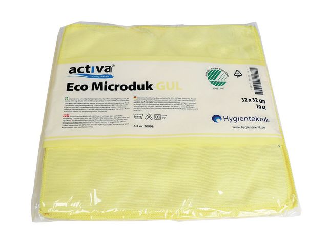 Activa Microfiberduk ECO gul | Städ och hygien - Städdukar och diskdukar - Städdukar - Mikro | Kontorsexperten