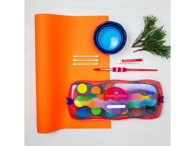 Faber-Castell Vattenfärglåda Connector 25 färger | Skola och förskola - Målarfärg och tillbehör - Färgblock | Kontorsexperten