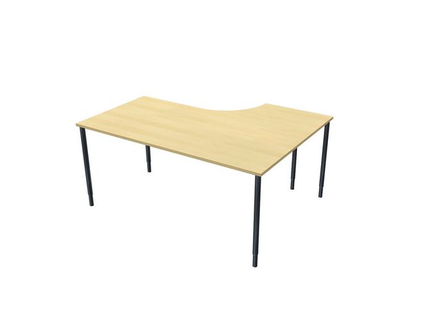 LANAB DESIGN Skrivbord frist V 1,6x1,2x0,8x0,6m björkl/sv | Kontorsmöbler och inredning - Bord och hurtsar - Skrivbord - Fasta | Kontorsexperten