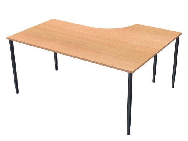 LANAB DESIGN Skrivbord Vänster 160x120cm boklaminat/svart | Kontorsmöbler och inredning - Bord och hurtsar - Skrivbord - Fasta | Kontorsexperten