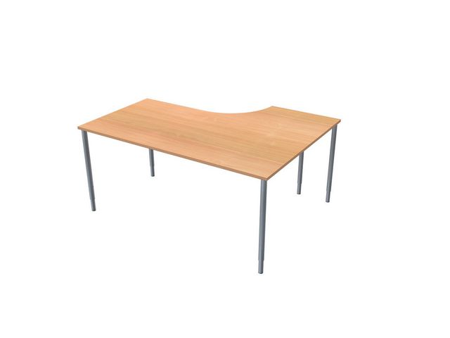 LANAB DESIGN Skrivbord frist V 1,6x1,2x0,8x0,6m bokl/grå