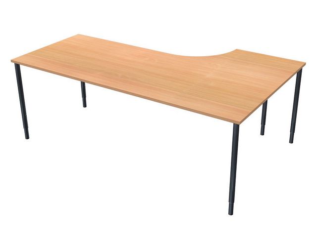 LANAB DESIGN Skrivbord Vänster 200x120cm boklaminat/svart | Kontorsmöbler och inredning - Bord och hurtsar - Skrivbord - Fasta | Kontorsexperten