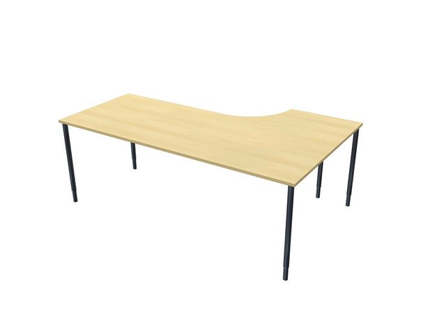 LANAB DESIGN Skrivbord frist V 2x1,2x0,8x0,6m björkl/sv | Kontorsmöbler och inredning - Bord och hurtsar - Skrivbord - Fasta | Kontorsexperten