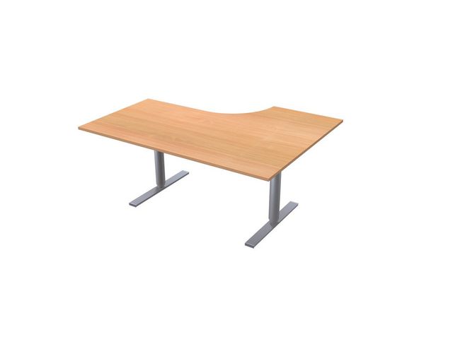 LANAB DESIGN Skrivbord El V 1,6x1,2x0,8x0,6m bokl/grå | Kontorsmöbler och inredning - Bord och hurtsar - Skrivbord - Höj/sänkbar | Kontorsexperten