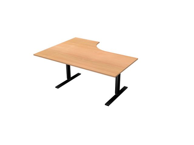 LANAB DESIGN Skrivbord El Höger 160x120cm boklaminat/svart