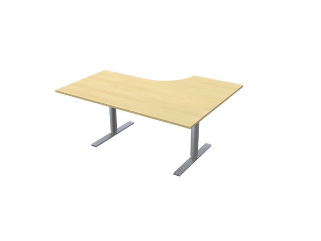 LANAB DESIGN Skrivbord El Vänster 160x120cm björklam/grå | Kontorsmöbler och inredning - Bord och hurtsar - Skrivbord - Höj/sänkbar | Kontorsexperten