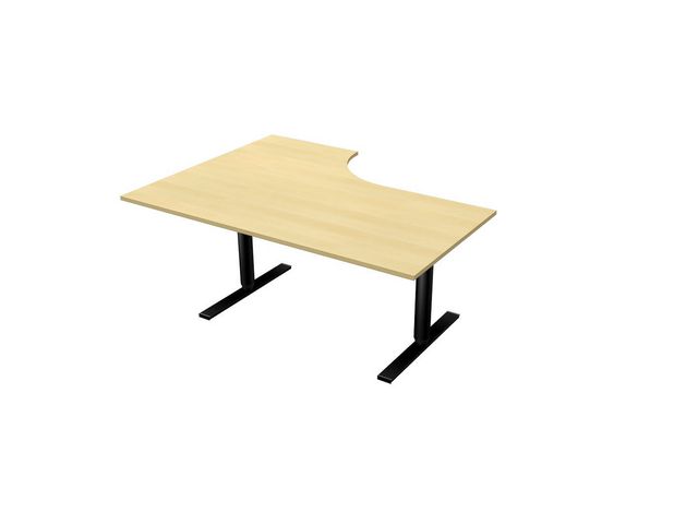 LANAB DESIGN Skrivbord El H 1,6x1,2x0,8x0,6m björkla/svart