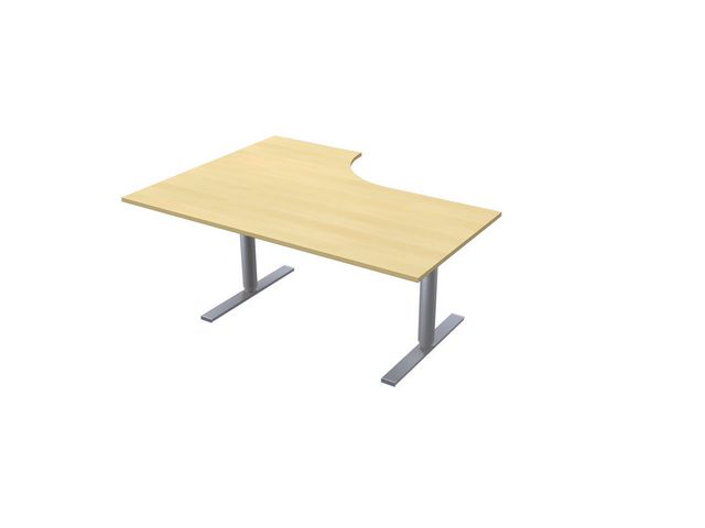 LANAB DESIGN Skrivbord El Höger 160x120cm björklaminat/grå | Kontorsmöbler och inredning - Bord och hurtsar - Skrivbord - Höj/sänkbar | Kontorsexperten