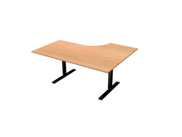 LANAB DESIGN Skrivbord El Vänster 160x120cm boklam/svart | Kontorsmöbler och inredning - Bord och hurtsar - Skrivbord - Höj/sänkbar | Kontorsexperten