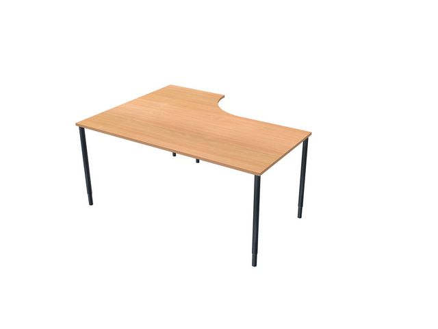 LANAB DESIGN Skrivbord Höger 160x120cm boklaminat/svart | Kontorsmöbler och inredning - Bord och hurtsar - Skrivbord - Fasta | Kontorsexperten