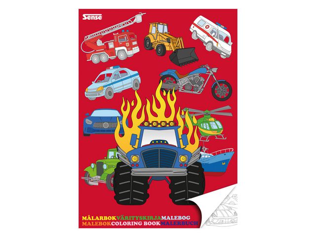 Sense Målarbok Fordon | Skola och förskola - Bild och form - Ritblock och målarböcker | Kontorsexperten
