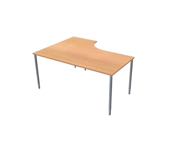 LANAB DESIGN Skrivbord frist H 1,6x1,2x0,8x0,6m bokl/grå | Kontorsmöbler och inredning - Bord och hurtsar - Skrivbord - Fasta | Kontorsexperten