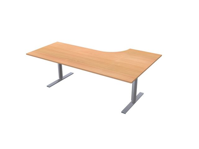 LANAB DESIGN Skrivbord El V 2x1,2x0,8x0,6m boklaminat/grå | Kontorsmöbler och inredning - Bord och hurtsar - Skrivbord - Höj/sänkbar | Kontorsexperten