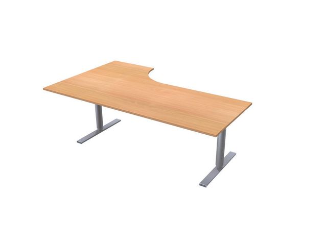 LANAB DESIGN Skrivbord El H 2x1,2x0,8x0,6m boklaminat/grå | Kontorsmöbler och inredning - Bord och hurtsar - Skrivbord - Höj/sänkbar | Kontorsexperten