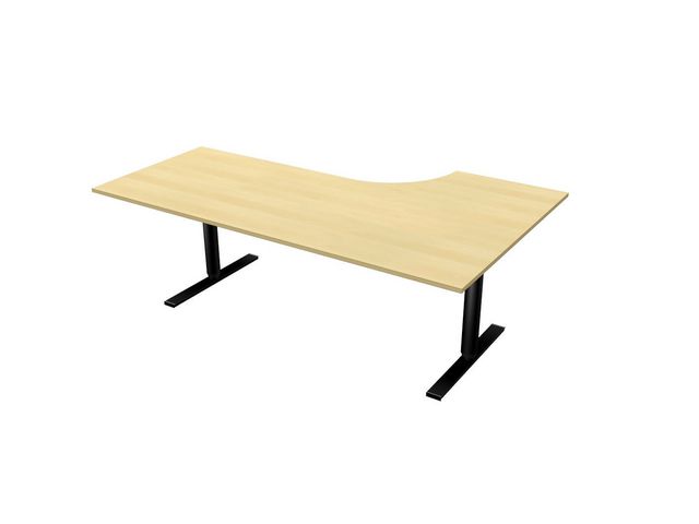 LANAB DESIGN Skrivbord El V 2x1,2x0,8x0,6m björkla/svart