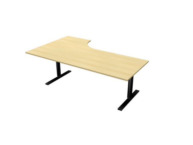 LANAB DESIGN Skrivbord El H 2x1,2x0,8x0,6m björkla/svart | Kontorsmöbler och inredning - Bord och hurtsar - Skrivbord - Höj/sänkbar | Kontorsexperten