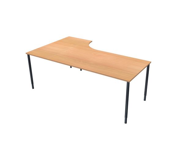 LANAB DESIGN Skrivbord Höger 200x120cm boklaminat/svart | Kontorsmöbler och inredning - Bord och hurtsar - Skrivbord - Fasta | Kontorsexperten