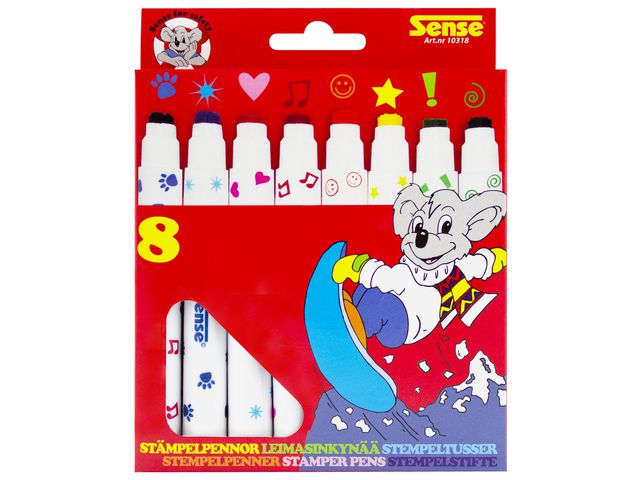 Sense Stämpelpenna olika former och färger 8/fp | Skola och förskola - Bild och form - Stämpelsatser | Kontorsexperten