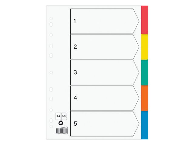 Plastregister otryckta A4 5-flik | Kontorsmaterial - Pärmar och register - Plastregister - Otryckta | Kontorsexperten