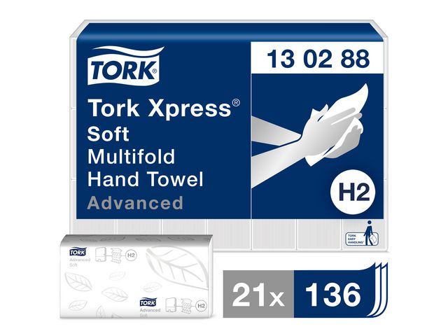TORK Pappershandduk Advanced H2 Xpress 2856/fp | Städ och hygien - Toalettpapper och torkpapper - Pappershanddukar | Kontorsexperten