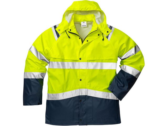 FRISTADS Regnjacka 4624 RS Kl3 gul/marin L | Arbetskläder - Arbetsjackor - Hantverk- och servicejackor | Kontorsexperten