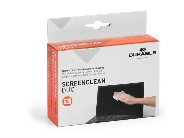 DURABLE Rengöringsduk V/T skärm 10/fp | Datorprodukter - Datorrengöring - Rengörings-servetter | Kontorsexperten