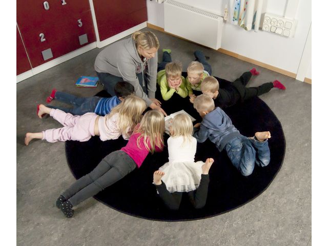 Matta rund 250 cm svart | Skolmöbler och inredning - Mattor - Mattor - Enfärgade | Kontorsexperten