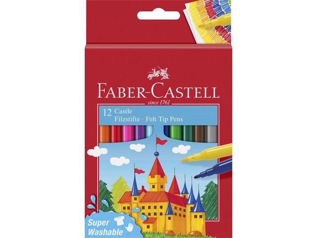 Faber-Castell Fiberpenna Barn sorterade färger 12/fp | Skola och förskola - Pennor och tillbehör - Fiberpennor - Standard | Kontorsexperten