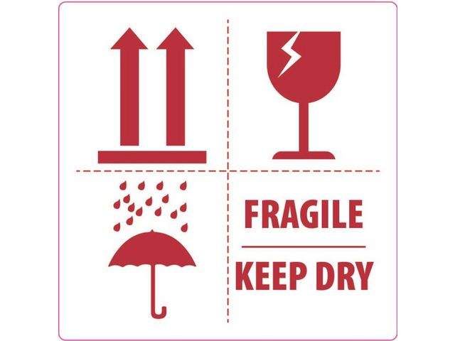 Etikett 4 symboler 500/fp | Emballage och lagerutrustning - Etiketter och godsmärkning - Specialetiketter | Kontorsexperten