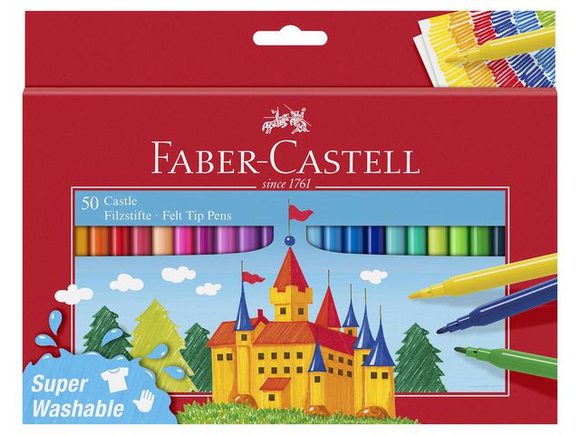 Faber-Castell Fiberpennor, sorterade färger 50/fp | Skola och förskola - Pennor och tillbehör - Fiberpennor - Standard | Kontorsexperten