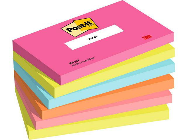 Post-it® Notes Poptimistic Collection 76x127mm 6/fp | Kontorsmaterial - Notes och Post-It - Notes - Färgade | Kontorsexperten