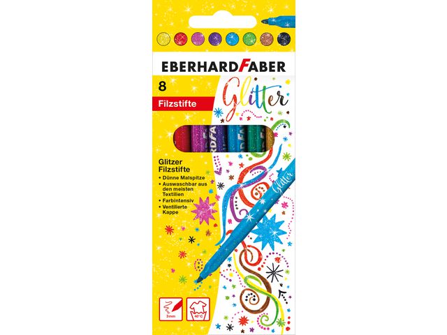 Faber-Castell Fiberpenna Glitter 8/fp | Skola och förskola - Pennor och tillbehör - Fiberpennor - Special | Kontorsexperten