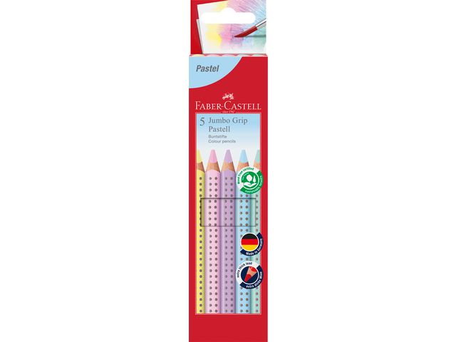 Faber-Castell Färgpenna Jumbo Grip pastel 5/fp | Skola och förskola - Pennor och tillbehör - Färgpennor - Jumbo | Kontorsexperten