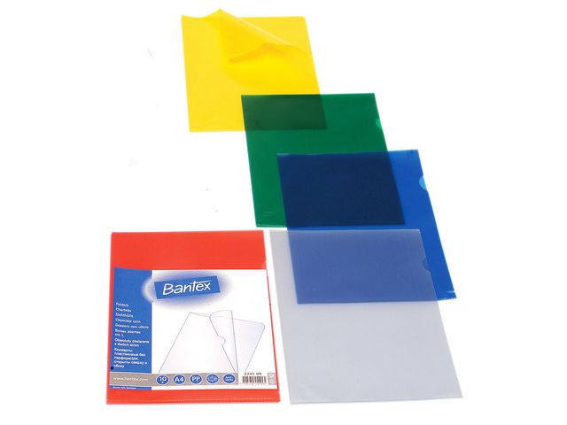 Bantex A4, jämnskuren mapp, 110 mikrometer, polypropylen, skrovlig, transaprent 10/fp | Kontorsmaterial - Mappar och plastfickor - Plastmappar och aktmappar | Kontorsexperten