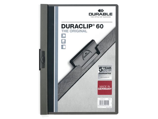 Produktfoto för Durable Klämmapp DURACLIP 60 A4 60 ark antracitgrå