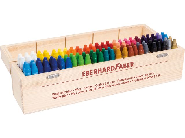 Faber-Castell Vaxkrita trälåda sorterade 100/st | Skola och förskola - Bild och form - Kritor | Kontorsexperten