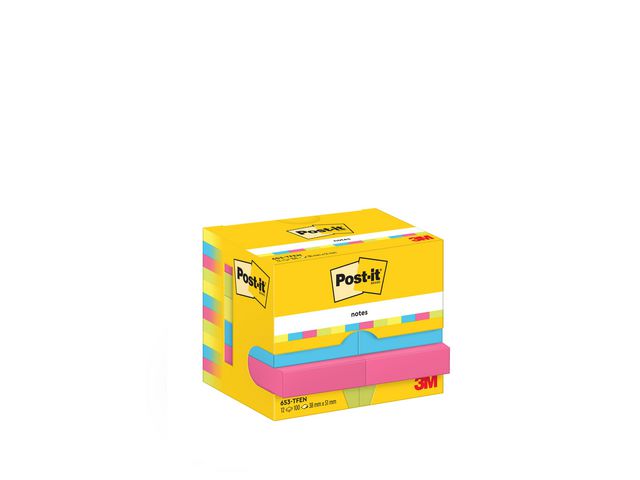 Post-it® Notes Energetic 38x51mm | Kontorsmaterial - Notes och Post-It - Notes - Färgade | Kontorsexperten