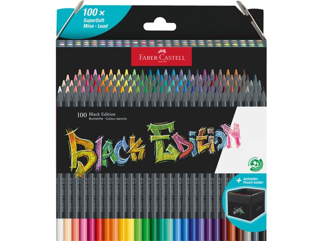 Faber-Castell Färgpenna Black Edition 100/fp | Skola och förskola - Pennor och tillbehör - Färgpennor - Trekantsgrepp | Kontorsexperten