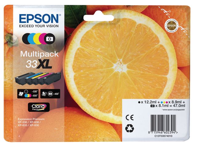 Epson Bläckpatron C13T33574010 svart 5/fp | Toner och bläck - Bläckpatroner - Bläckpatroner Epson | Kontorsexperten