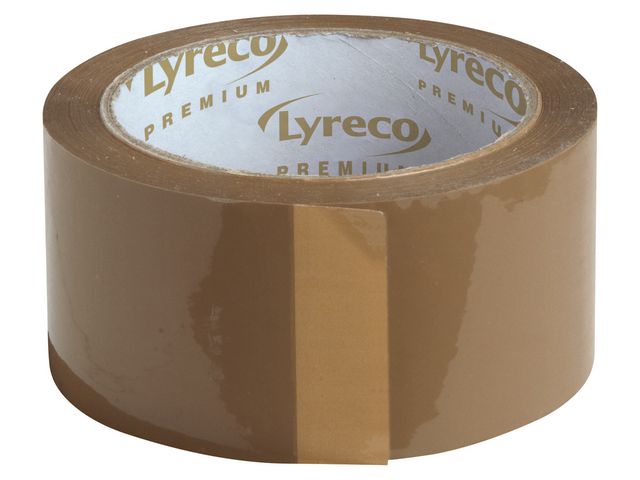 LYRECO Premium Packtejp PP 50mmx66m brun 6/fp | Emballage och lagerutrustning - Packtejper - Packtejp PP | Kontorsexperten